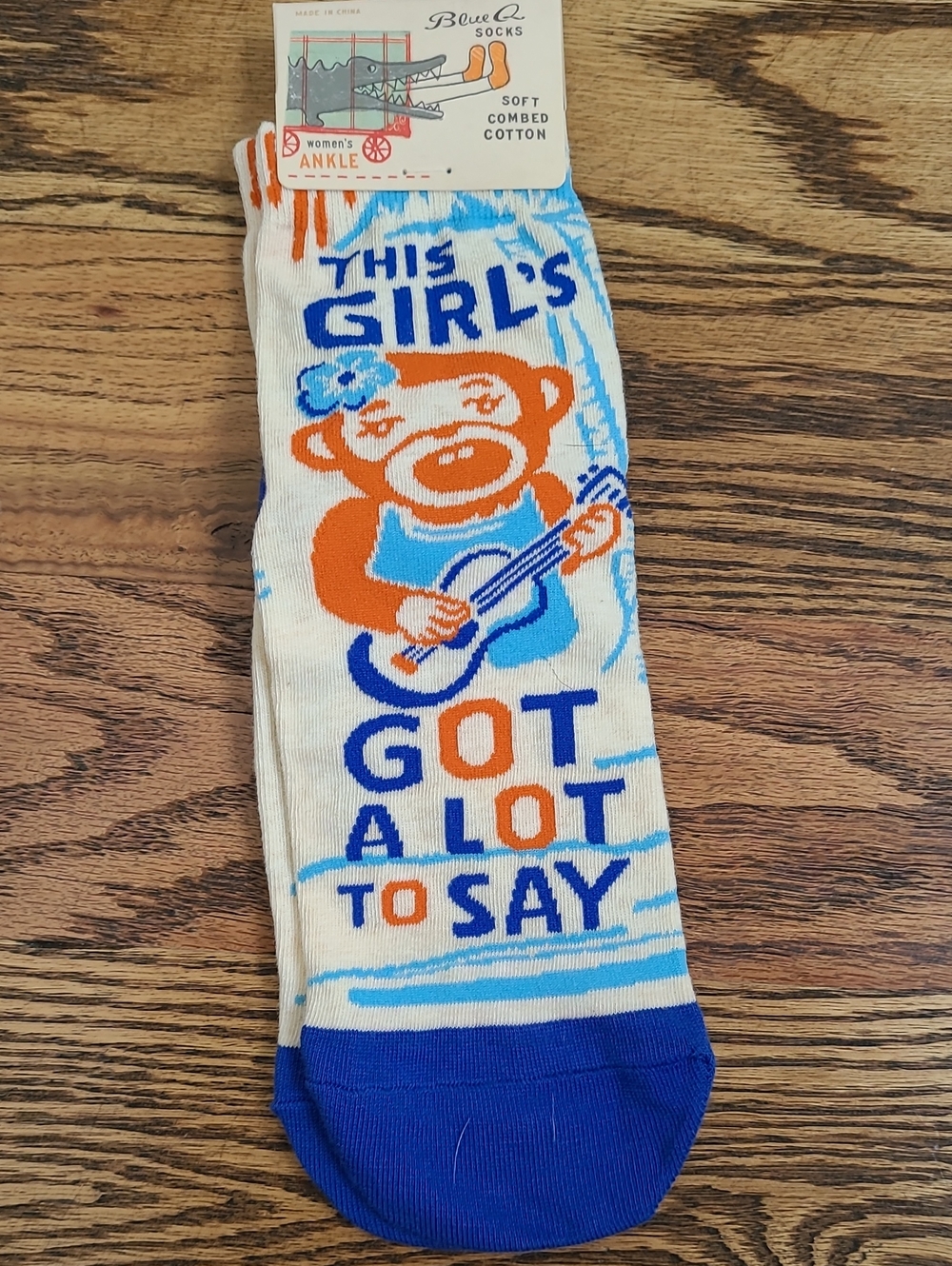 Blue Q Novelty Ankle Socks - "This Girl's Got A Lot To Say NWT